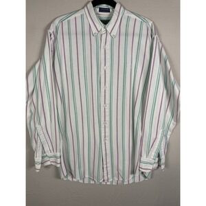 Vintage Chaps Ralph Lauren Shirt Mens 16 34/35 Striped USA Made Button Down L
